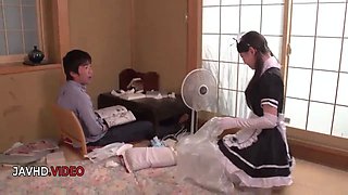 Hot Asian Maid Sultrily Takes On A Group In Steamy Explicit Sex Play