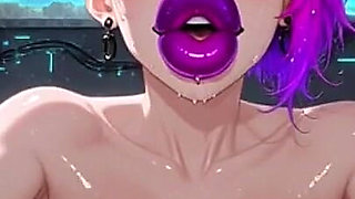 Cyberpunk Anime Women Boobs Shaking, Ai Animation