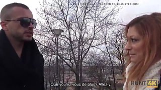 Hunt4k. bewitching red haired with impressive breasts is glad to