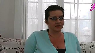 Chubby Brunette Big Boobs Dildo Masturbation