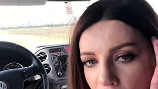 Babe's First Blowjob in a Car with a Happy Ending