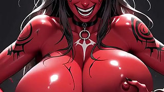 Hot demon girl bounce breast (Ai animation)