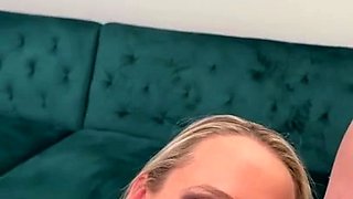 Two amateur brunette milf double blowjob