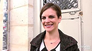 Marie First Time Double Penetration DP Threesome with Big Tits & Blowjob