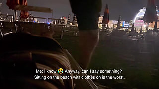 Pov - a guy play with my pussy on the beach after party