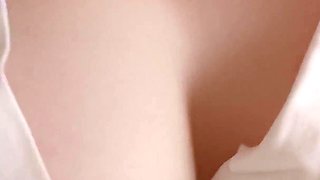 Evening Masturbation of a Busty Wife in a Bathrobe