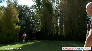 Splendid Eva Angelina suck and ride a large pecker