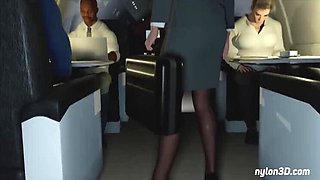 3D Animated MILF Boss in Stockings Takes BBC on Private Jet - Cartoon Sex Fantasy