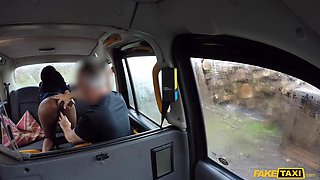 Ebony Intense Desire with John in Taxi Action