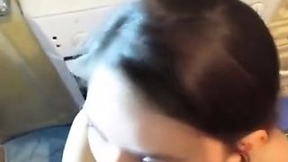 American MILF Gives a Hot Deep-Throat Blowjob