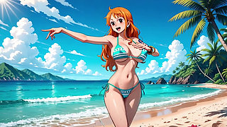 One Piece Babes - One Piece female characters dancing in bikini topless and nude