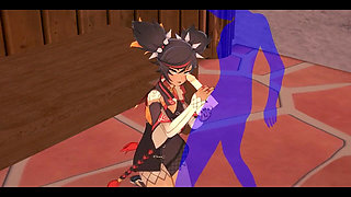 Genshin Impact Hentai - Xinyan Handjob and Blowjob - Japanese Asian Manga Anime Film Game Porn