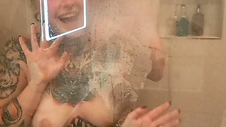 Shower Sex Against the Big Steamy Glass Panel