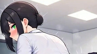 Waifu Secretary POV - Close-up, Teasing, Sock Pull and Naughty Play