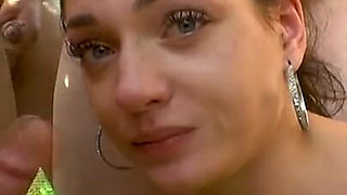 Bimbo Mommy Teaches Stepdaughter How to Swallow Mutiple Bukkake Cumshots