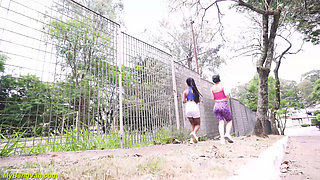 Sporty girls picked up for bang van anal party