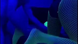 Black Stripper with led lights Creampie