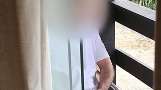 Shocked Stepmom Catches Stepson Jerking Off On Balcony But Helps Him Finish