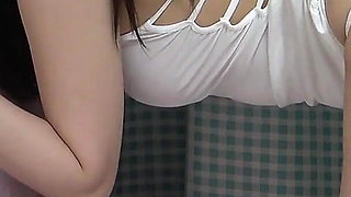 Under the Table Camera, See-through Mini Dress, Thighs, Legs and Thong Panties of Girl Living in Girls' Apartment in Japan