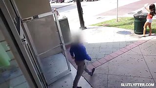 Tattoed shoplyfter teenager gets spreadeagle fuck penetrating her vagina!