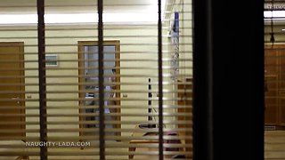Naughty Lada Brunette MILF Flashing Neighbor Peeking Voyeur HD