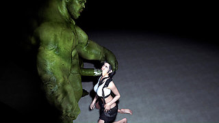 Sexy Tifa Got Deep Fucked and Creampied by Hulk's Monster Cock