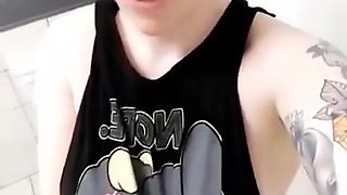 Redhead Hottie Strips Post-workout and Cums All Over the Bathroom Sink