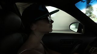 Blonde babe outdoor fucks