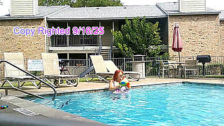 BBW Nurse Vicki and Handsome Harry in Pool Battle