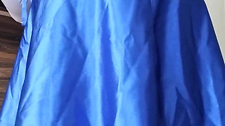 My New Blue Satin Dress, Fitted and Sexy