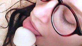 Blowjob with Squirting Dildo and Facial