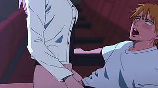 Chainsawman hentai - Makima has a hot sex with Denji in a movie theatre