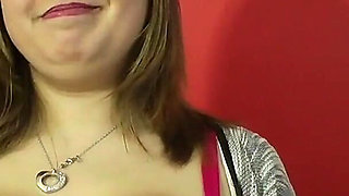 Amateur French BBW with Huge Tits Rides a BBC on the Couch