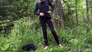 I Spy on a Fragile Girl Changing Clothes in the Forest and Squirting!
