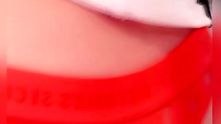 Redhead fingers pussy close up