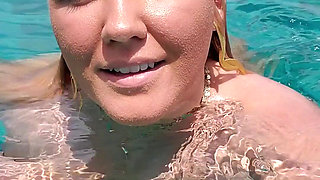 Swimming in the blue waters of Greece butt naked...