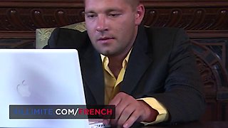Hot french secretary takes cock in the ass in the office