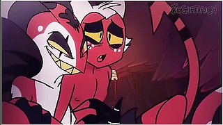 Helluva Boss 3some Blitzo X Moxxie X Millie Mmf With Car Toon