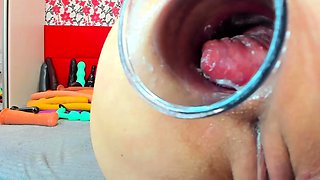 Amateur couple on webcam anal rimming and masturbating
