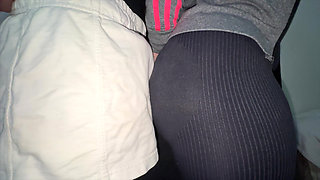 Big-assed Girl Grabs a Stranger's Cock in the Store