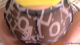 Girlfriend in leggins sensual sucking dick and doggystyle fuck