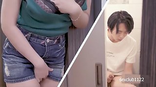 Horny Chinese girlfriend teases boyfriend for sex while he is playing