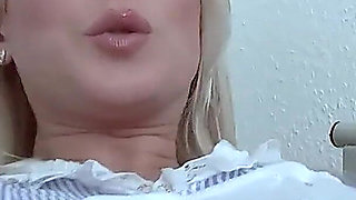 Blonde Lady Shows Solo Sex in Doctor's Office
