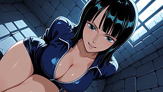 Nico Robin Fucks with Zoro in a Prison Cell! One Piece Uncensored Hentai POV