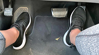 Pedal Pumping in Tennis Shoes by Ivys Feet