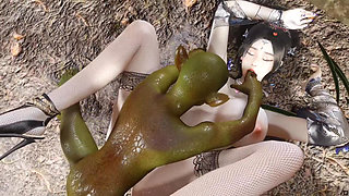 Beautiful Girl Boobs 3D Vam Fucked With Goblin