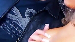 Blonde teen Nicole Pearl is approached and fucked by two guys at party