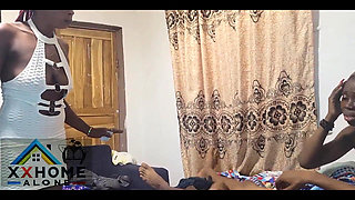 African Mother Share Her Boyfriend with Her Step Daughter in This Hot Threesome