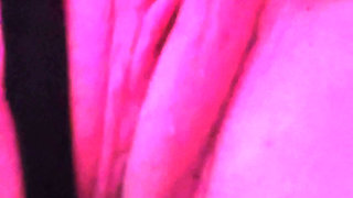 Muscular woman with big grunts with lust and dirty after waking up