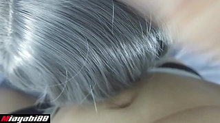 Asian couple cosplay creampied doggy sex